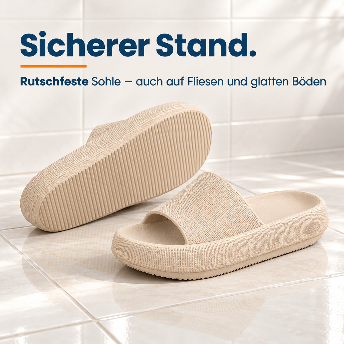 Rutschfeste Sohle auf Fliesen
